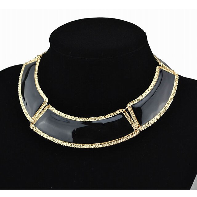  Schwarz / Weiß-Mode-Legierung Halskette (weitere Farben)