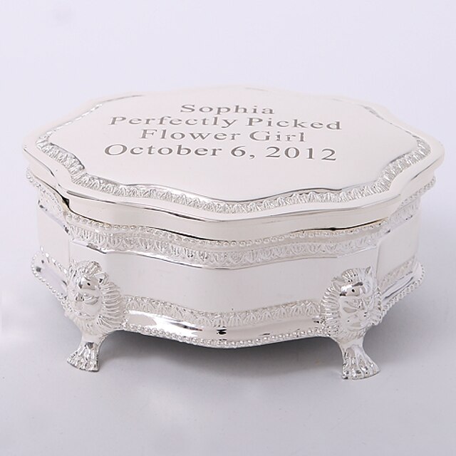  personlig sølvbelagt tutania delikat smykker boks elegant stil