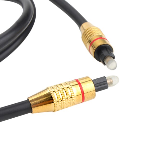  optisk fiber digital audio toslink han til han kabel (gyldne stik, 3 meter)
