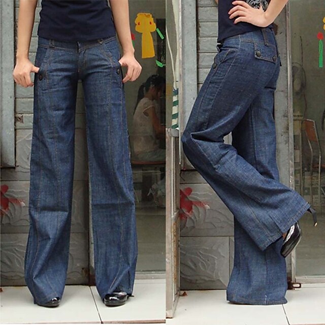  klassieke stereo-wijde pijpen jeans vrouwen