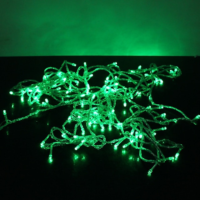  Lumina verde de 100 de LED-uri 10m 8 moduri de scântei Crăciun luminos zână string (220 V)