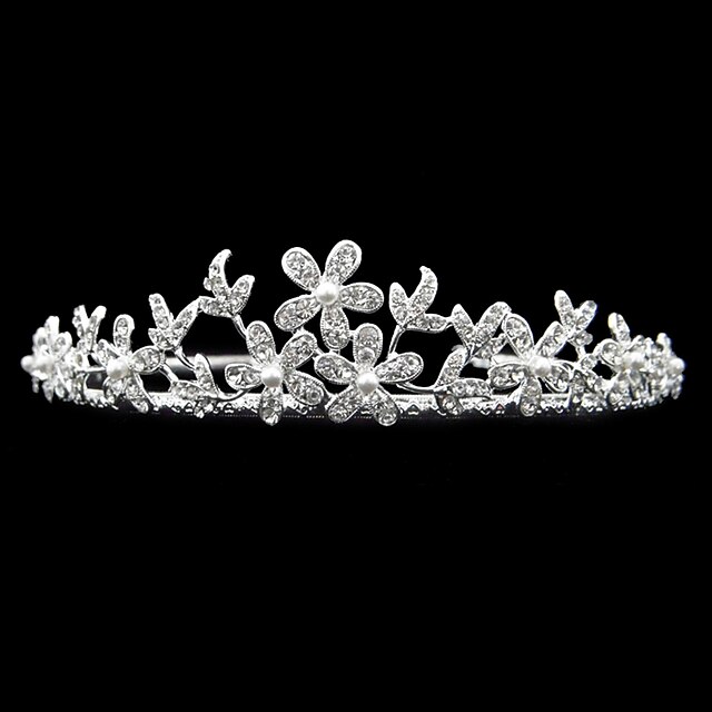  lega bene con strass e perla fiore tiara nuziale