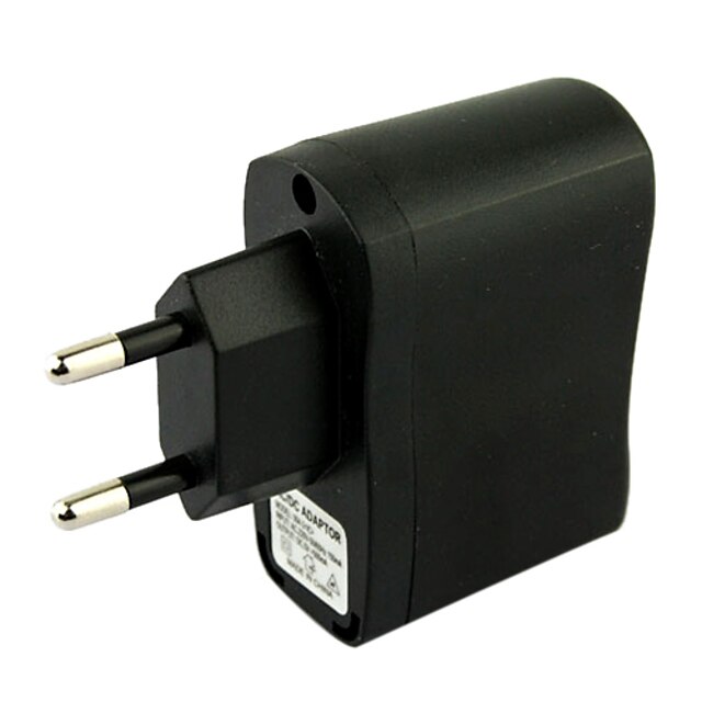  EU Plug USB AC DC Power Supply Wall Charger Adapter MP3 MP4 DV Charger (Black)