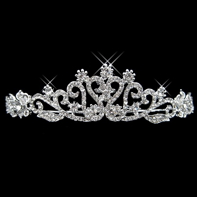  elegant sølv legering rhinestone og perle brude tiara