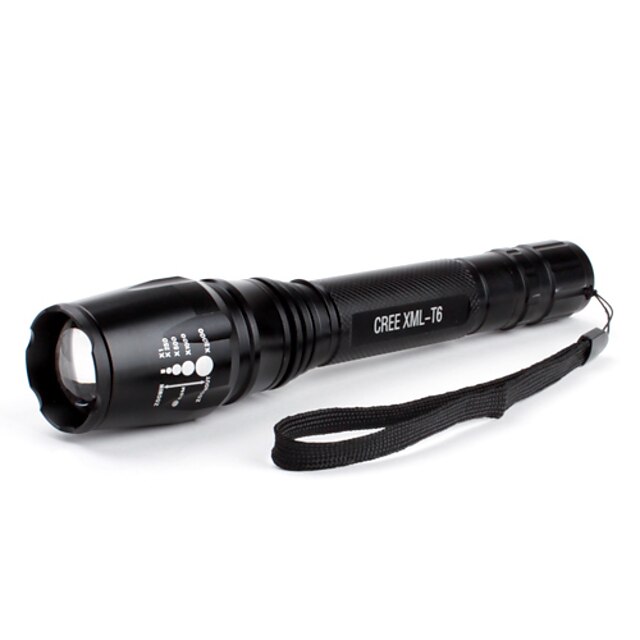  LED Flashlights / Torch Handheld Flashlights / Torch 1800 lm LED LED 1 Emitters 5 Mode Adjustable Focus Camping / Hiking / Caving / Aluminum Alloy / 5 (High > Mid > Low > Strobe > SOS)