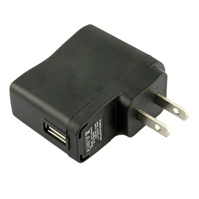  oss plugg usb AC DC strømforsyning vegglader adapter mp3 mp4 dv laderen (svart)