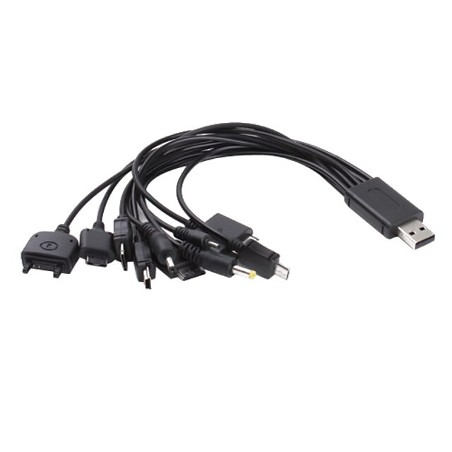  universelle 10-en-1 câble d'alimentation USB (27cm, noir)