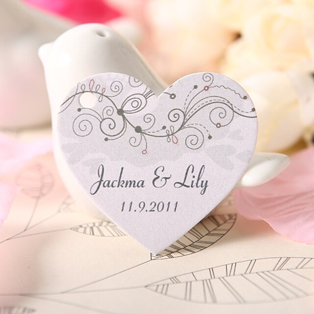  Personalized Heart Shaped Favor Tag - Joy (Set of 60)