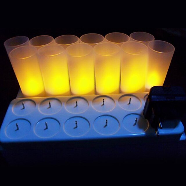  LED-stearinlyspærer lysdioder LED Genopladelig / Dekorativ 12pcs