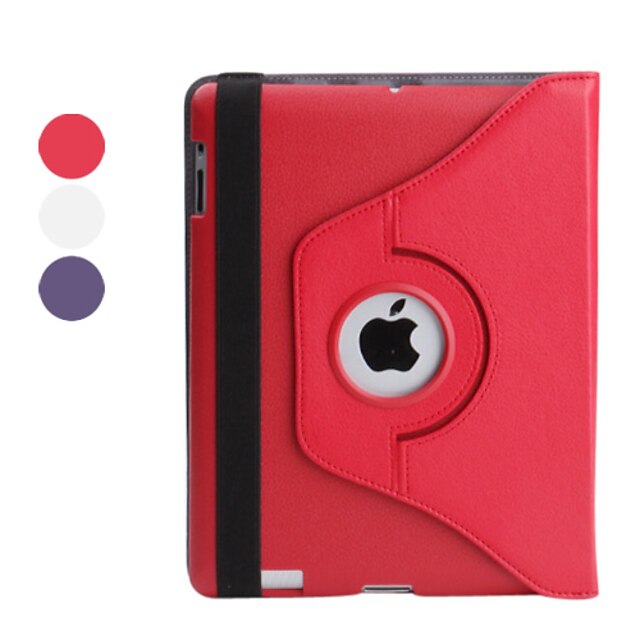  Case For Apple iPad 4/3/2 360° Rotation / with Stand Full Body Cases Solid Colored PU Leather