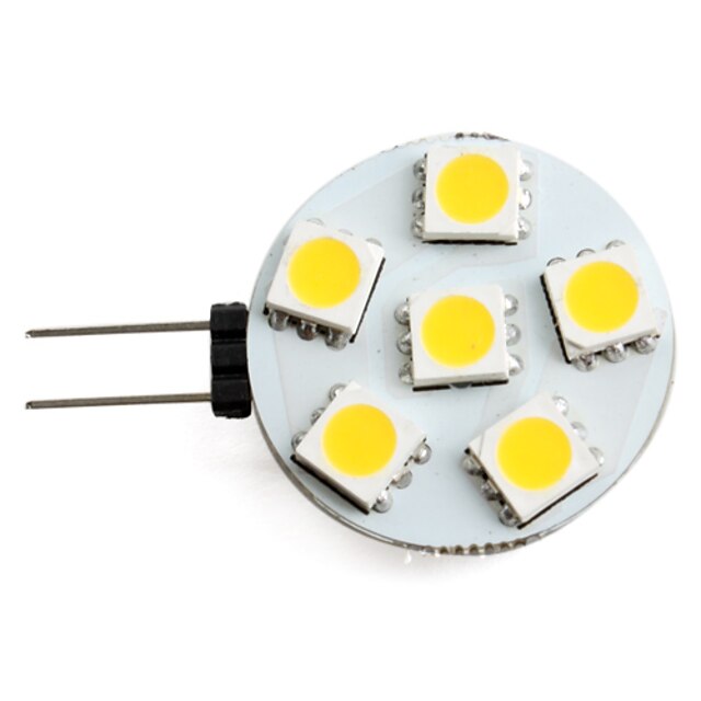  1 W LED szpotlámpák 150 lm G4 6 LED gyöngyök SMD 5050 Meleg fehér 12 V / #