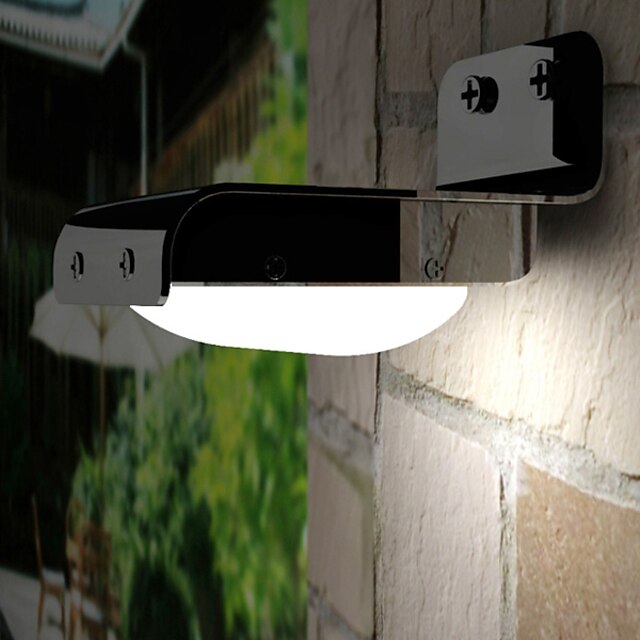  16-LED-Weißlicht-LED-Solar-Licht-Ton-Sensor-Wand-Garten-Licht