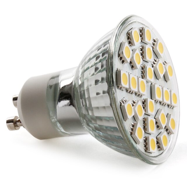  2800 lm GU10 Lâmpadas de Foco de LED MR16 24 leds SMD 5050 Branco Quente AC 220-240V
