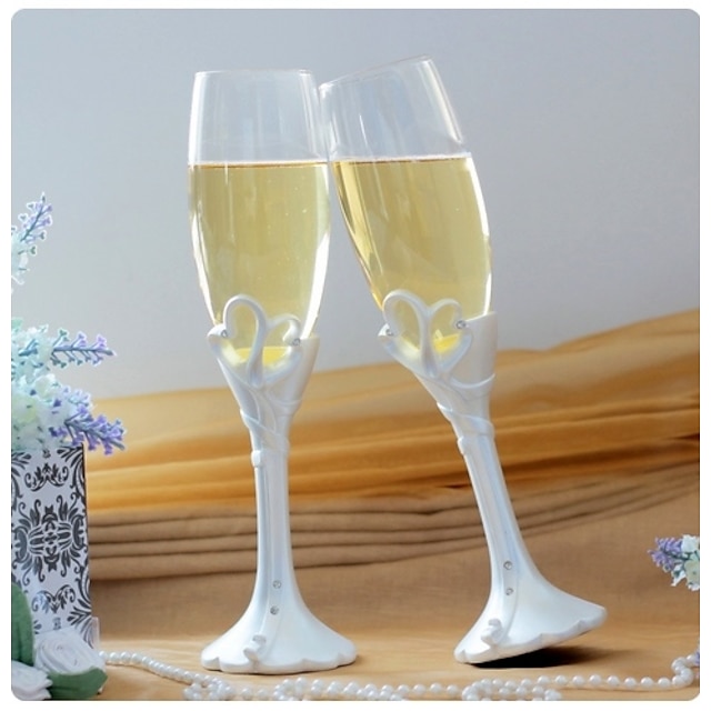  Crystal Toasting Flutes Gift Box Garden Theme Spring / Summer / Fall