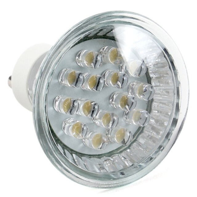  1W GU10 Spot LED MR16 15 LED Dip 75 lm Blanc Chaud AC 100-240 V