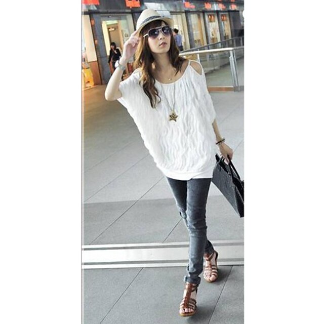  Fashion Loose Bat Sleeve Bottoming Shirt