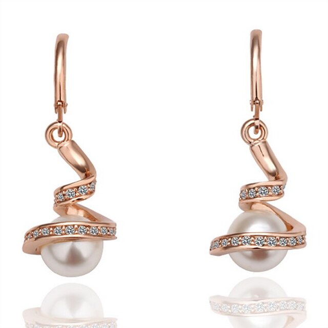  moda pendientes de perlas de imitación de aleación aro