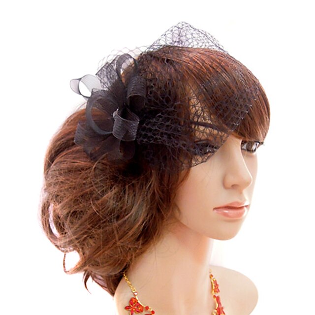  Tulle / Crystal / Fabric Tiaras / Fascinators / Birdcage Veils with 1 Wedding / Special Occasion / Party / Evening Headpiece
