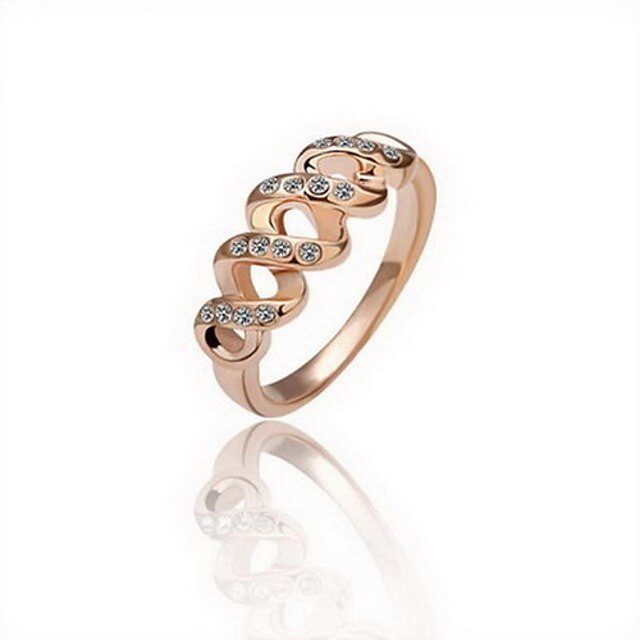  schitterende zirconia 18k vergulde kronkelende vorm fashion ring