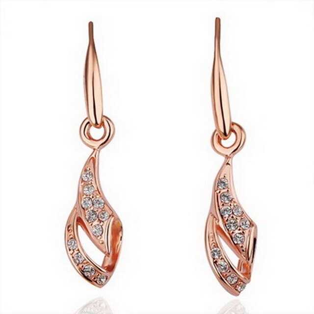  Pendientes irregulares de aleación de diamantes de imitación de 18 quilates de moda rojo estilo elegante