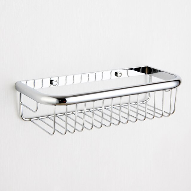  Contemporary Chrome Wall-mounted Soap Basket Installaion Hole Distance 18cm
