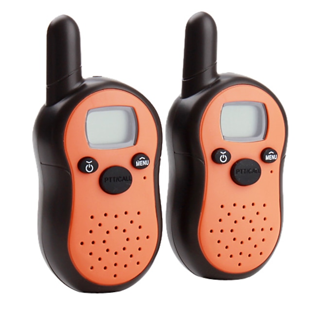  mini-walkie-talkie de 8 canais (faixa de 5 km, 2-pack, laranja)