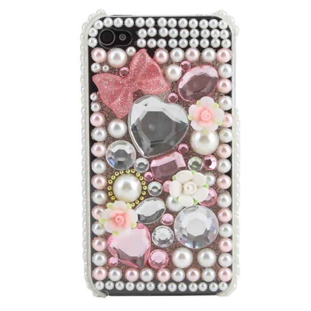  cas bowknot strass motif pour iphone 4 et 4s