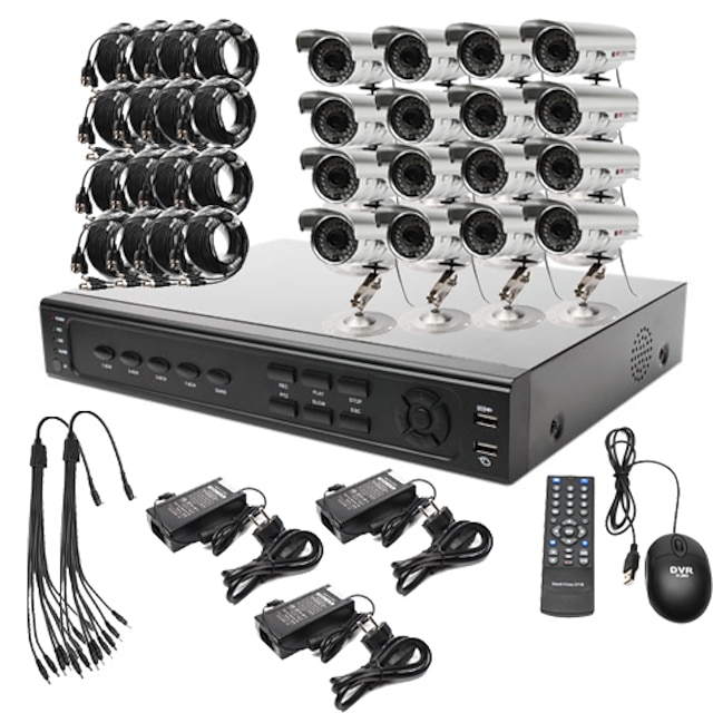  Kit DVR La Ultra Preț 16CH CCTV  (H. 264, 16 Cameră De Exterior Rezistentă La Apă)