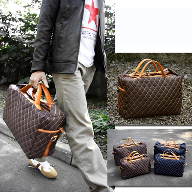  Generic Men's Grid Travel Bag(40cm*17cm*25cm)