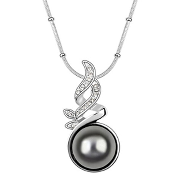  High Quality Alloy And Crystal Imitation Pearls Necklaces (More Colors)