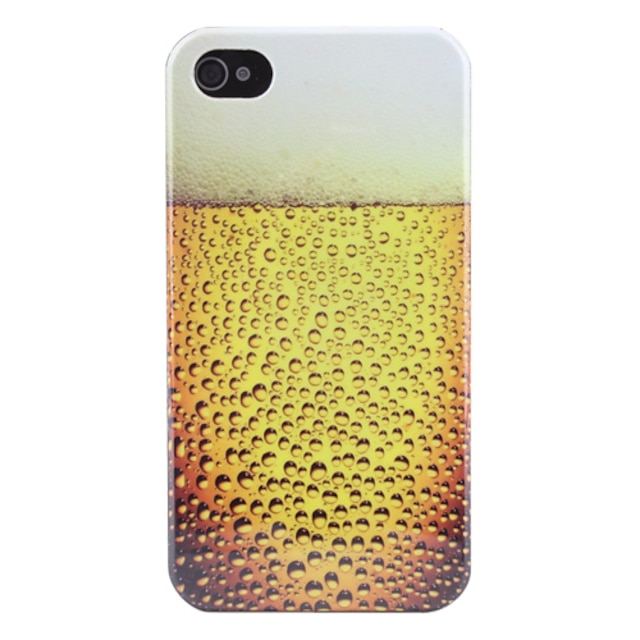  Kuohuva kalja kuvioinen kova kuori iPhone 4/4S:lle (keltainen)