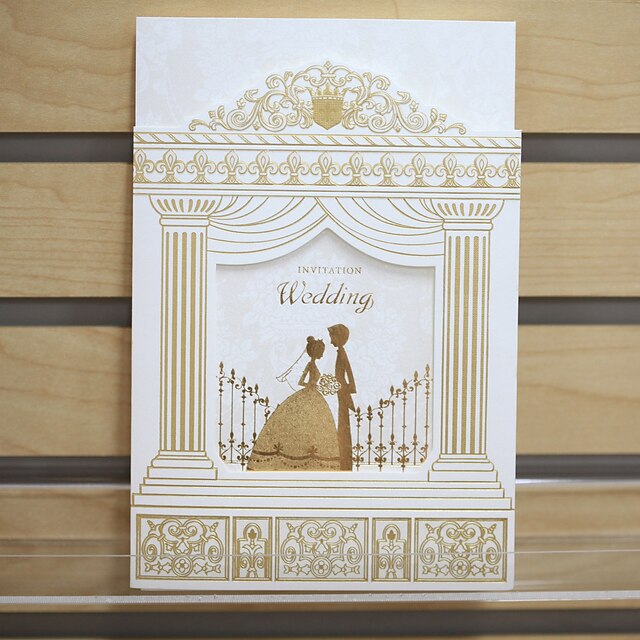  Tri-Fold Wedding Invitations Invitation Cards Formal Style Pearl Paper 8 ½