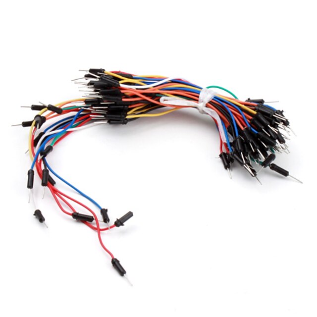  electrónica de bricolaje de soldadura protoboard menos flexibles cables de puente de cable 65pcs