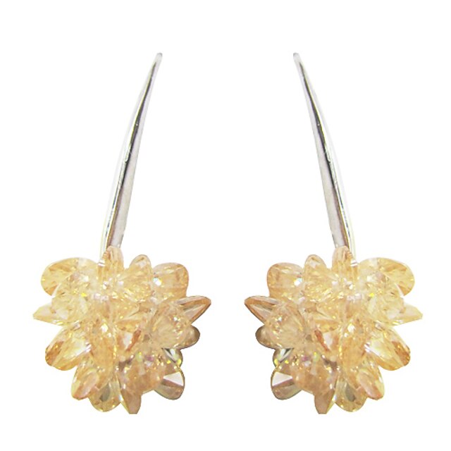  Women's Yellow Cubic Zirconia Flower Stylish Earrings Jewelry For Special Occasion Party / Evening 1 set
