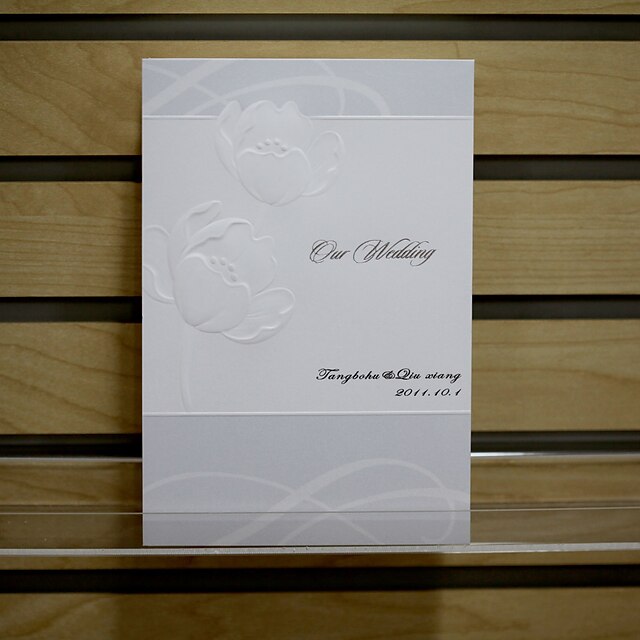  Z-Fold Invitatii de nunta Invitații Stil Oficial Hârtie perlă 8 ½