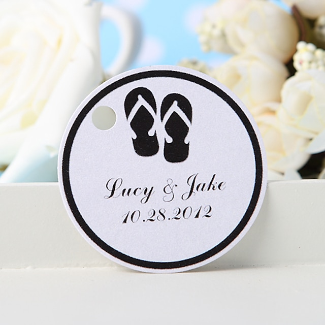  Personalized Favor Tag - Back Slippers (Set of 36) Wedding Favors
