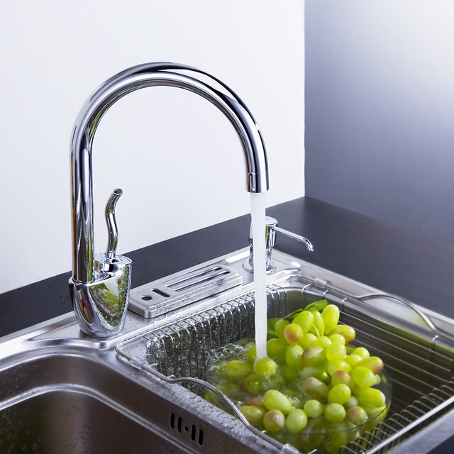  Sprinkle® Kitchen Faucets  ,  Transitional  with  Chrome Single Handle One Hole  ,  Feature  for Centerset