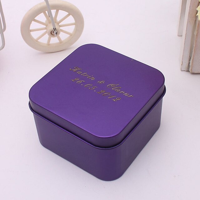  Creative Cuboid Metal Favor Holder with Pattern Favor Boxes Favor Tins and Pails - 24