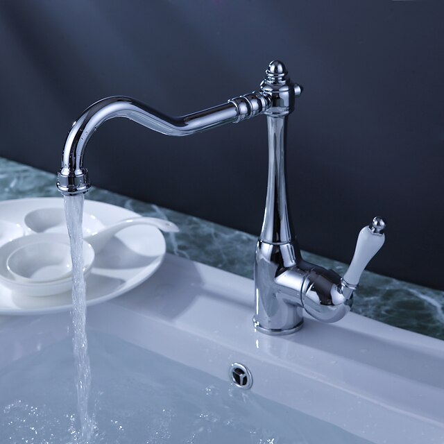  Armatur für die Küche - Ein Loch Chrom Standard Spout deckenmontiert Traditionell Kitchen Taps / Einhand Ein Loch