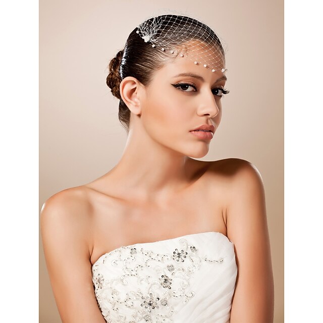  Tule / Kristal / Stof tiaras / fascinators met 1 Bruiloft / Speciale gelegenheden  / Feest / Uitgaan Helm