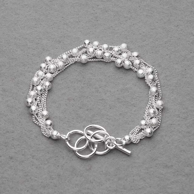  Amazing Silver Plated Six Chain And Beads Women's Bracelet