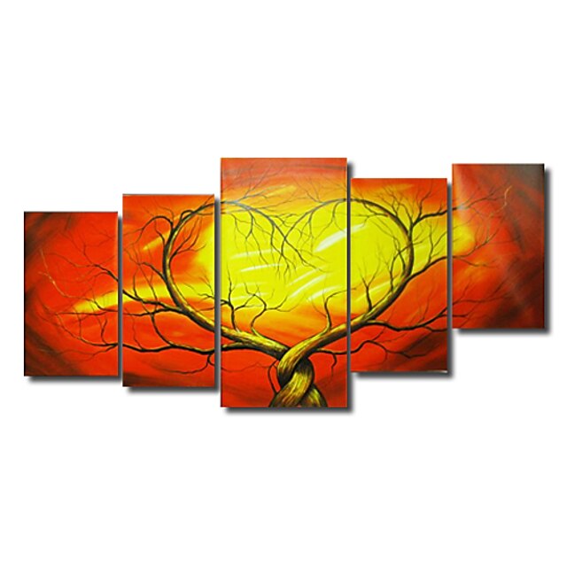  Oil Painting Hand Painted - Abstract Canvas Five Panels