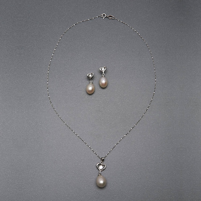  14k bílé zlato růžová 10,5 až 11 mm aa FW perlový náhrdelník a náušnice sada