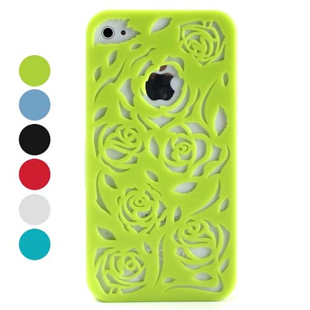  נרתיק קשיח בסגנון פרח עבור iPhone 4 / 4S   (צבעים מגוונים)