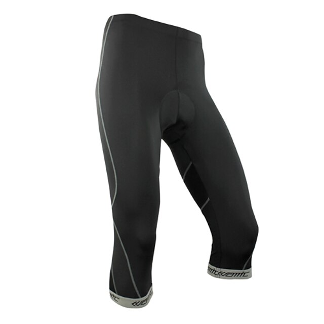  SANTIC Herre Unisex 3/4 sykkeltights - Svart Sykkel 3/4 Tights Bunner Pustende Fort Tørring sport Polyester Spandex Coolmax® Fjellsykling Veisykling Klær / Høy Elastisitet / Avanceret / Avanceret