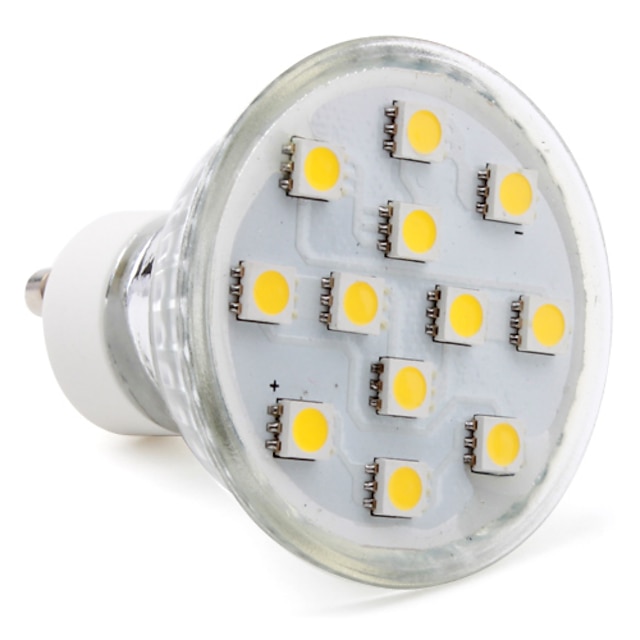  1pc 2 W LED-spotlys 80-100 lm GU10 12 LED Perler SMD 5050 Varm hvid Kold hvid Naturlig hvid 220-240 V