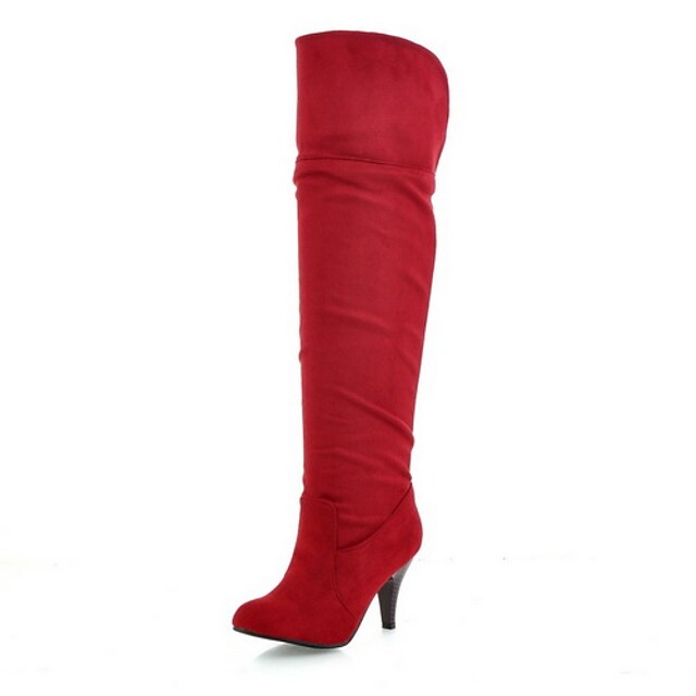  Черный Коричневый Красный Серый-Женский-Повседневный Для праздника-Замша-На шпильке-Модная обувь