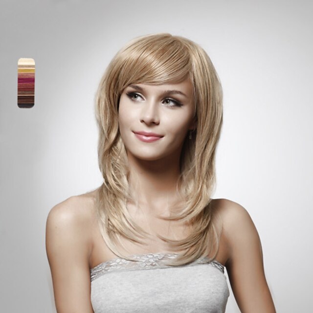  Nyitott 100% emberi haj, hosszú haj paróka staight 5 szín közül lehet választani