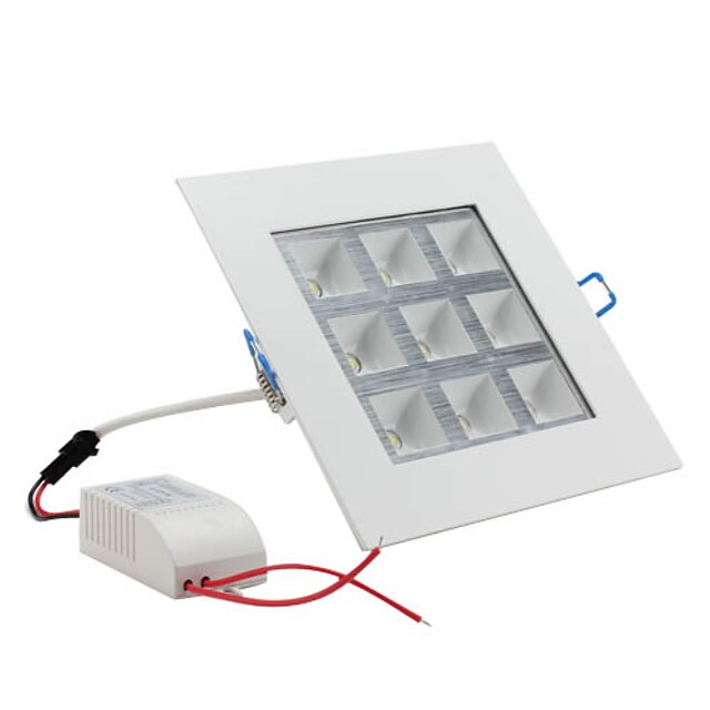 LED taklampe 9 høyt strømledende 1000lm naturlig hvit 6000k AC 85-265v