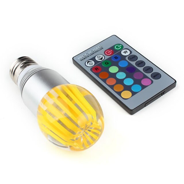  E26/E27 - 3 Globlampor (RGB/Färgskiftande , Fjärrstyrd) 300 lm AC 85-265